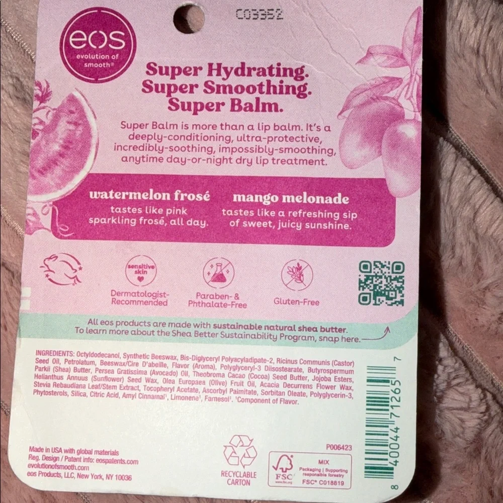 Eos 24HR Moisture Super Balm-‎ Watermelon & Mango 🥭 🍉
